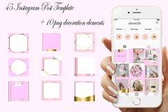 45 Blush Pink Gold Instagram Post Templates, Girly Instagram Product Image 1