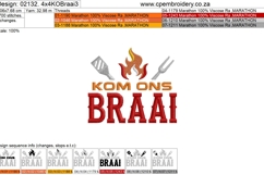 Kom Ons Braai Bundle | 4&quot; x 4&quot; Hoop | 3 designs Product Image 7