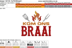 Kom Ons Braai Bundle | 5&quot; x 7&quot; Hoop | 3 designs Product Image 7