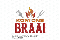 Kom Ons Braai Bundle | 6&quot; x 10&quot; Hoop | 3 designs Product Image 2