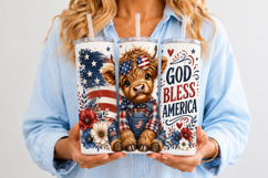 God Bless America Highland Cow 20oz Wrap PNG Product Image 4