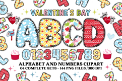 Valentines Day Digital Papers, valentines day doodle letters Product Image 2