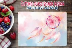Boho dreamcatcher kitchen glass cutting board sublimation Product Image 1