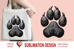 Dog paw imges |Valentines day Sublimation clipart sketch png Product Image 2