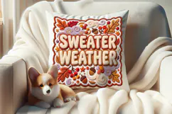 Sweater Weather Chenille Embroidered Patch Puffy design PNG Product Image 3