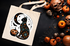 Cute Halloween black cat clipart |Abstract shirt designs png Product Image 3