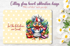 Cute chicken and funny quote cutting board sublimation png Product Image 1