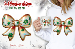 Christmas coquette bows design|Red Green bow T-shirt clipart Product Image 2
