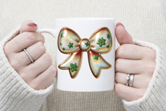 Christmas coquette bows design|Red Green bow T-shirt clipart Product Image 1