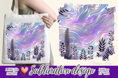 Bright leaves border | Cute purple sublimation design png Product Image 1