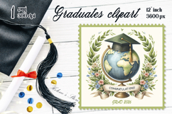 Graduate sublimation png | Graduating vintage postage stamp Product Image 1