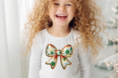 Christmas coquette bows design|Red Green bow T-shirt clipart Product Image 4