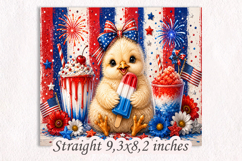 Patriotic Baby Chick 20oz Tumbler Wrap PNG Product Image 3