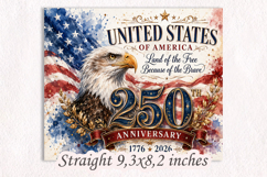 USA 250th Anniversary Eagle 20oz Tumbler Wrap PNG Product Image 4