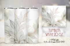 Cute watercolor leaves straight tumbler 20oz wrap designs Product Image 1
