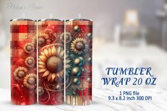 Tumbler Sublimation | 20oz Skinny Tumbler Wrap | Sunflower Product Image 1