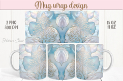 Pastel Christmas tree mug wrap png | Cute winter mug design Product Image 1