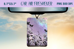 Iridescent floral silhouette Air Freshener Car sublimating Product Image 1