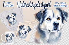 Cute watercolor dog clipart | Colorful dog design png Product Image 1