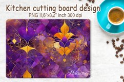 Watercolor flowers pattern design cutting board sublimation Product Image 1