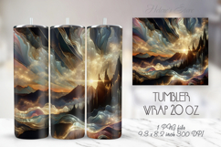 Iridescent Mountains straight skinny tumbler 20oz wrap png Product Image 1