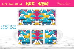 Pop art mug wrap sublimation |Cloudy comic mug wrap design Product Image 1