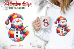 Cute snowman clipart | Retro patchwork t shirt designs png Product Image 1