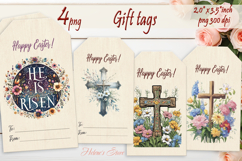 Easter cross Gift Tags| Happy Easter BUNDLE|Cute bunny label Product Image 12
