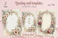 Vintage floral frame for cardmaking | Scrapbooking templates Product Image 1