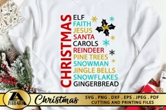 Christmas SVG PNG EPS DXF Christmas Word Art SVG Cut file Product Image 1
