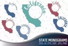 California Monograms SVG, JPG, PNG, DWG, CDR, EPS, AI Product Image 1