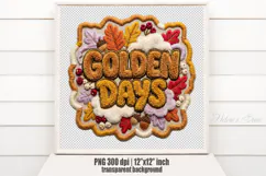 Autumn Chenille Embroidered Patch Puffy design PNG Product Image 2