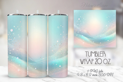 Light aqua pastel tumbler 20oz wrap sublimation design png Product Image 1
