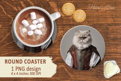 Historical costume cats Round Coaster |cat in medieval Product Image 1