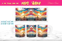 Pop art mug wrap sublimation |Cloudy comic mug wrap design Product Image 1