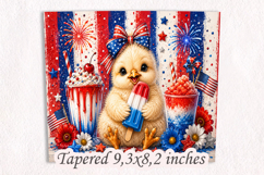 Patriotic Baby Chick 20oz Tumbler Wrap PNG Product Image 2