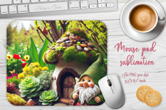 Cute forest gnomes house mouse pad sublimation design png Product Image 1