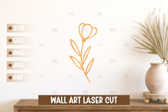 6 botanical florals wall art elements for laser cut Product Image 4