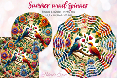 Cute birds windspinner |Lovebirds Wind spinner sublimation Product Image 1