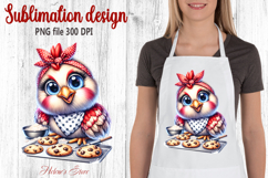 Funny chicken in the kitchen clipart|Cute sublimation design Product Image 1