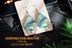 Gold Aquamarine Ocean earrings design| Teardrop earring png Product Image 1