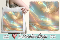 Gold summer beach palm tree sublimation designs |Pearl ocean Product Image 1