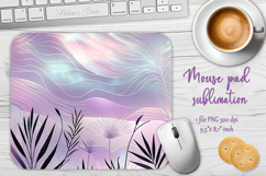 Iridescent lilac tropical mouse pad sublimation design png Product Image 1