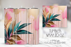 Florals pink tumbler sublimation wrap|Spring abstract design Product Image 1
