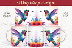 Cute Hummingbird mug wraps sublimation designs |Humming bird Product Image 1