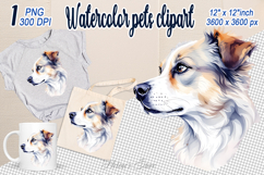 Cute watercolor dog clipart | Colorful dog design png Product Image 1