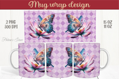 Cute butterfly mug wrap sublimation 15oz 11oz | Summer vibes Product Image 1