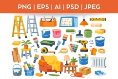 Home Repair &amp; Moving Bundle Doodle|Vector &amp; PNG Tools Product Image 1
