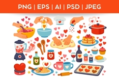 Home Cooking with Love Bundle Doodle|Vector &amp; PNG Food Product Image 1
