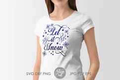Let it snow SVG, Christmas PNG, snowflake clipart Product Image 3